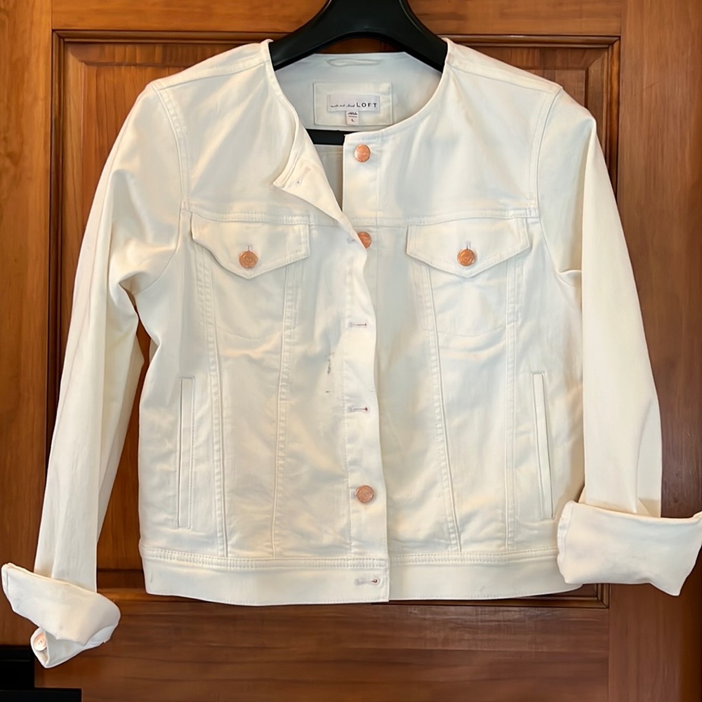 LOFT cream cotton jacket